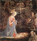 Famous Saints Paintings - Adoration of the Child with Saints